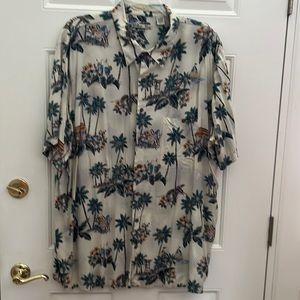 Batik Bay Men’s Tan Printed Hawaiian Shirt.  3XLT